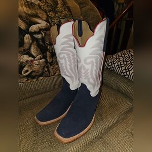 Midnight Blue Sued Boots